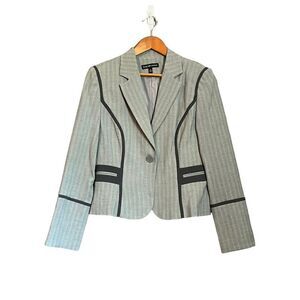 NWT! Jessica McClintock single button grey blazer